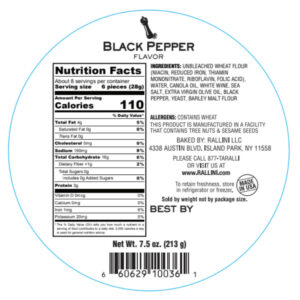 black papper taralli nutrition facts