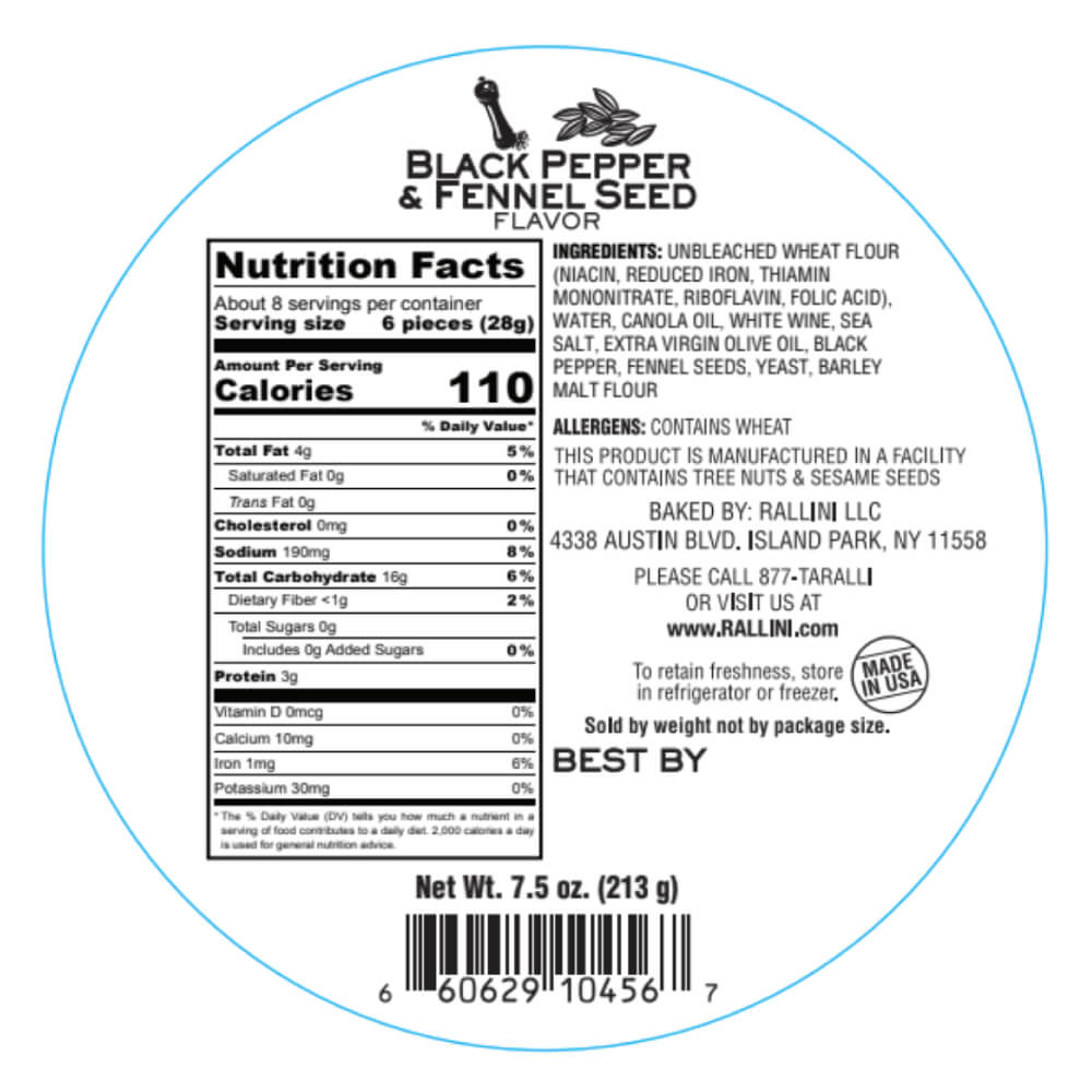 Blk Pepper & Fennel Rallini 7.5oz Bag - Image 2