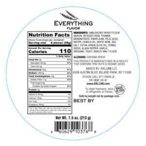 everything taralli nutrition facts