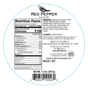 red pepper taralli nutrition facts